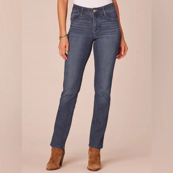 NWT Democracy "Ab"solution Indigo High Rise Straight Leg Jeans Size 14 - Picture 2 of 10